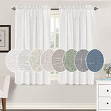 Natural Linen Blended Curtains Light Filtering Rod Pocket Sheer Curtains