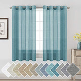 Natural Linen Blended Privacy Sheer Nickel Grommets Curtains