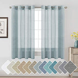 Natural Linen Blended Privacy Sheer Nickel Grommets Curtains
