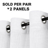 Natural Linen Blended Privacy Sheer Nickel Grommets Curtains