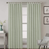 Linen Curtains Natural Linen Blended Tab Top Light Filtering Sheer Curtains
