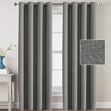 Linen Blackout Thermal Insulated  Primitive Textured Grommet Curtain