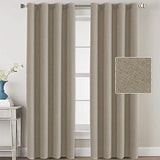 Linen Blackout Thermal Insulated  Primitive Textured Grommet Curtain