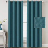 Linen Blackout Curtains Thermal Insulated Primitive Textured Grommet Curtains