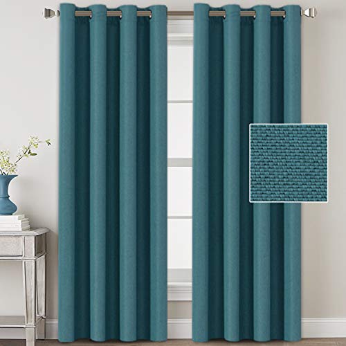 Linen Blackout Thermal Insulated  Primitive Textured Grommet Curtain