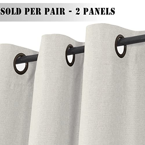Linen Blackout Thermal Insulated  Primitive Textured Grommet Curtain