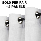 Natural Linen Blended Privacy Sheer Nickel Grommets Curtains