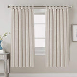 Linen Curtains Natural Linen Blended Tab Top Light Filtering Sheer Curtains