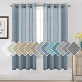 Natural Linen Blended Privacy Sheer Nickel Grommets Curtains