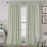 Linen Curtains Natural Linen Blended Tab Top Light Filtering Sheer Curtains