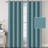 Linen Blackout Curtains Thermal Insulated Primitive Textured Grommet Curtains