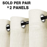 Natural Linen Blended Privacy Sheer Nickel Grommets Curtains