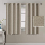 Linen Blackout Thermal Insulated  Primitive Textured Grommet Curtain