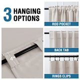 Blackout Thermal Insulated Room Darkening Back Tab/Rod Pocket Solid Color Curtains