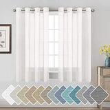 Natural Linen Blended Privacy Sheer Nickel Grommets Curtains