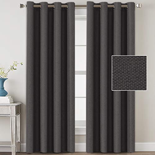 Linen Blackout Thermal Insulated  Primitive Textured Grommet Curtain
