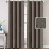 Linen Blackout Thermal Insulated  Primitive Textured Grommet Curtain