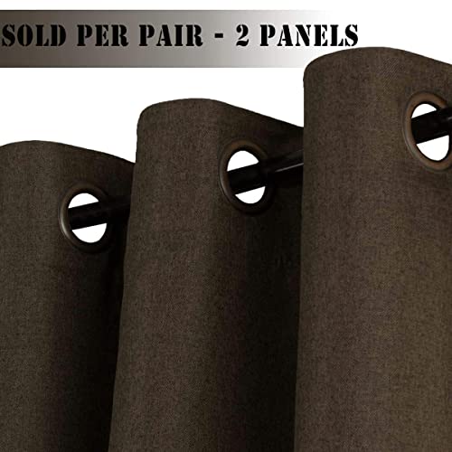Linen Blackout Thermal Insulated  Primitive Textured Grommet Curtain