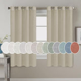 Light Filtering Linen Textured Curtains Grommet Curtains