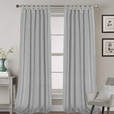 Linen Curtains Natural Linen Blended Tab Top Light Filtering Sheer Curtains