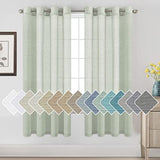 Natural Linen Blended Privacy Sheer Nickel Grommets Curtains