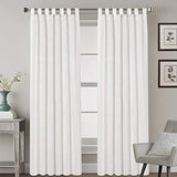 Linen Curtains Natural Linen Blended Tab Top Light Filtering Sheer Curtains