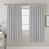 Linen Curtains Natural Linen Blended Tab Top Light Filtering Sheer Curtains