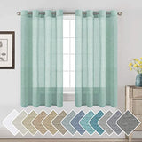 Natural Linen Blended Privacy Sheer Nickel Grommets Curtains