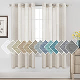 Natural Linen Blended Privacy Sheer Nickel Grommets Curtains