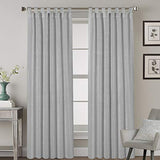 Linen Curtains Natural Linen Blended Tab Top Light Filtering Sheer Curtains