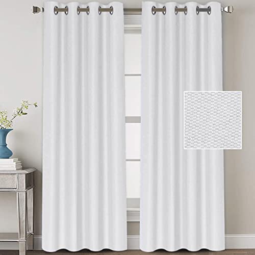 Linen Blackout Curtains Thermal Insulated Primitive Textured Grommet Curtains