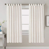 Linen Curtains Natural Linen Blended Tab Top Light Filtering Sheer Curtains