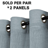 Natural Linen Blended Privacy Sheer Nickel Grommets Curtains