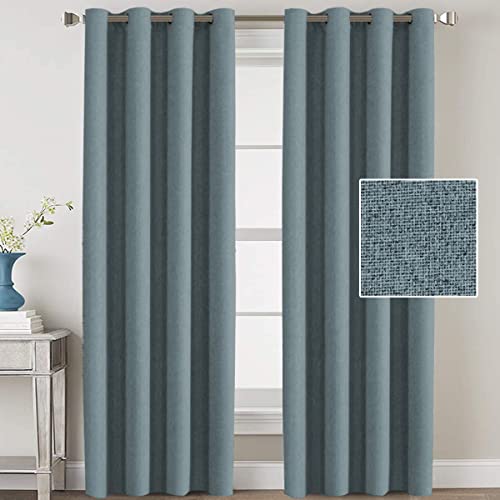 Linen Blackout Thermal Insulated  Primitive Textured Grommet Curtain