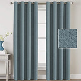 Linen Blackout Thermal Insulated  Primitive Textured Grommet Curtain