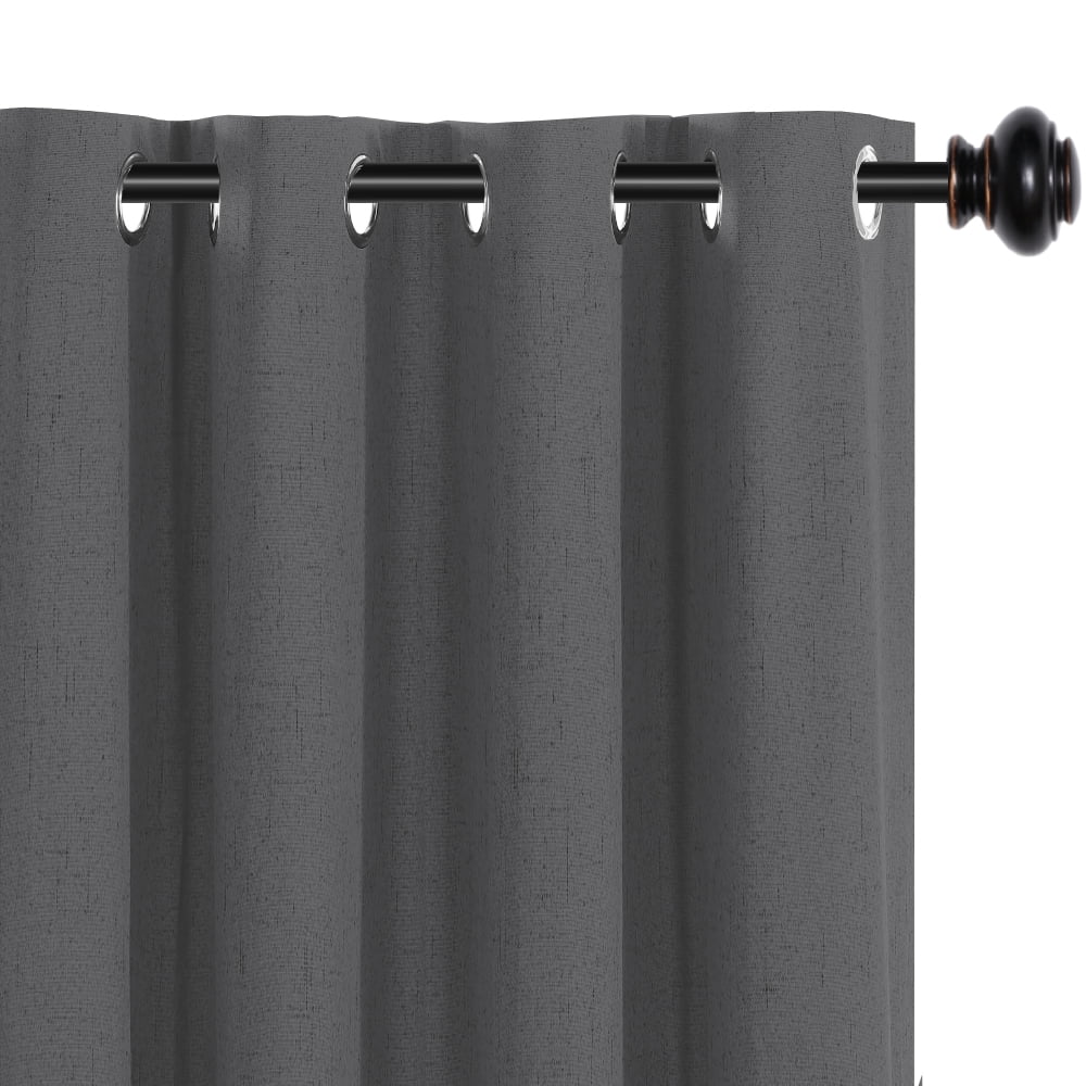 H.VERSAILTEX Natural Linen Blackout Curtains Set of 2 Panels, 100% Completely Blackout Curtains for Sliding Glass Door/Patio (52" x 96", Natural)