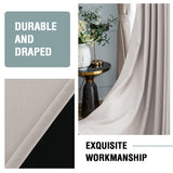H.VERSAILTEX Thermal Insulated 100% Blackout Grommet Curtains for Bedroom, Pumice Stone, 52" x 84", 2 Panels
