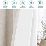 H.VERSAILTEX Natural Linen Blackout Curtains Set of 2 Panels, 100% Completely Blackout Curtains for Sliding Glass Door/Patio (52" x 96", Natural)