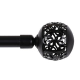 H.VERSAILTEX Single Retractable Curtain Rod for Windows 66"-120"，3/4 Inch Diameter Carved Hollow Ball Tail,Bronze