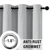 H.VERSAILTEX 100% Blackout Curtain Linen Textured Chenille Grommet Thermal Curtains for Bedroom Light-Blocking (2 Panels, 52" x 96", Glacier Gray)