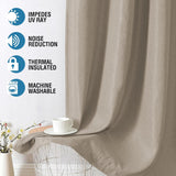 Blackout Fine Line Faux Linen Curtains