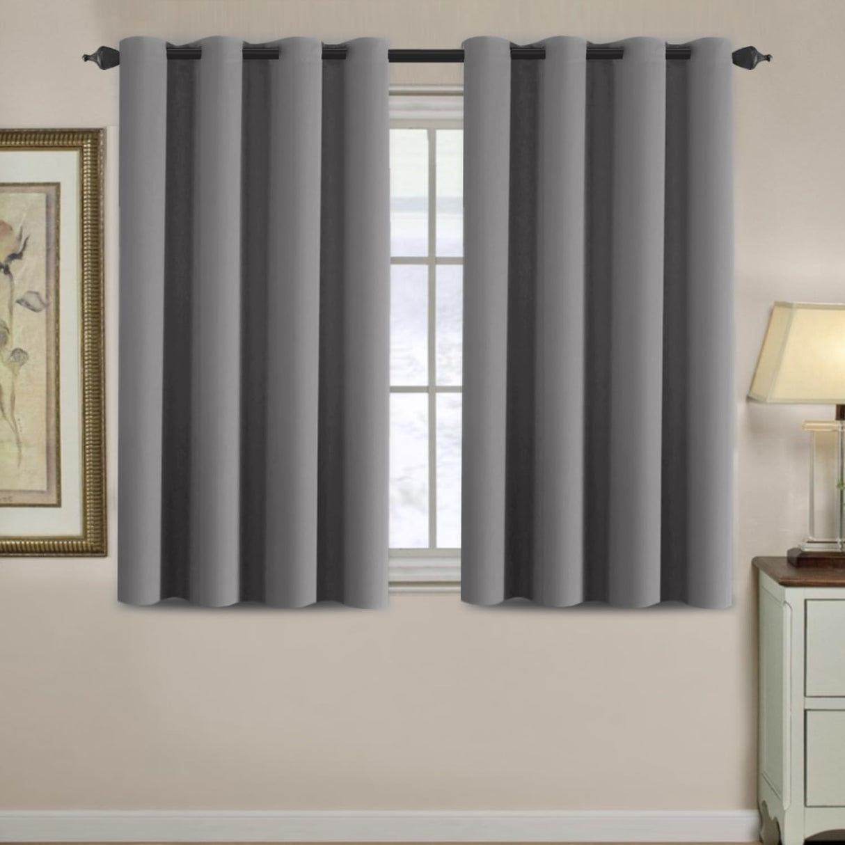 Light Blocking Thermal Insulated Curtain Grommet Top One Panel