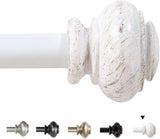 H.VERSAILTEX Fenstervorhangstangen für Fenster von 48 bis 84 Zoll, verstellbar, dekorativ, 3/4 Zoll Durchmesser, Einzelfenster-Vorhangstangen-Set mit klassischen Endstücken 