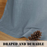 Natural Linen Blended Curtains Light Filtering Rod Pocket Sheer Curtains