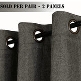 Linen Blackout Curtains Thermal Insulated Primitive Textured Grommet Curtains