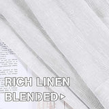 Natural Linen Blended Privacy Sheer Nickel Grommets Curtains