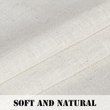 Natural Linen Blended Curtains Light Filtering Rod Pocket Sheer Curtains