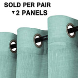 Natural Linen Blended Privacy Sheer Nickel Grommets Curtains
