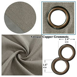 Linen Blackout Curtains Thermal Insulated Primitive Textured Grommet Curtains