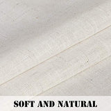 Linen Curtains Natural Linen Blended Tab Top Light Filtering Sheer Curtains